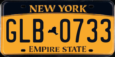 NY license plate GLB0733