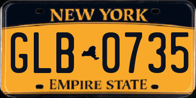 NY license plate GLB0735