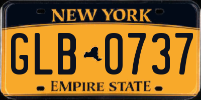 NY license plate GLB0737