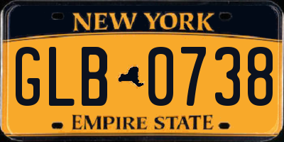 NY license plate GLB0738