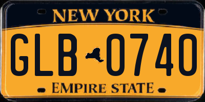 NY license plate GLB0740