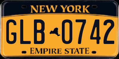 NY license plate GLB0742