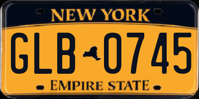 NY license plate GLB0745