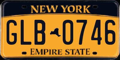 NY license plate GLB0746