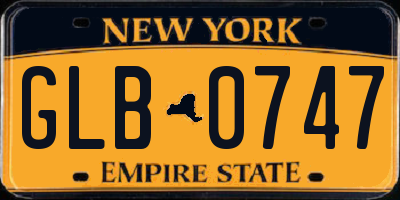 NY license plate GLB0747