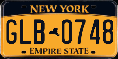 NY license plate GLB0748