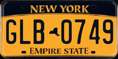NY license plate GLB0749
