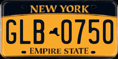 NY license plate GLB0750