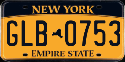 NY license plate GLB0753