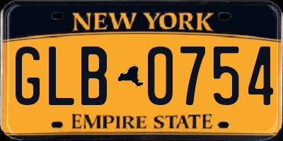 NY license plate GLB0754