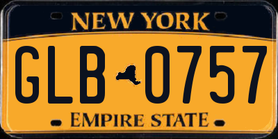 NY license plate GLB0757