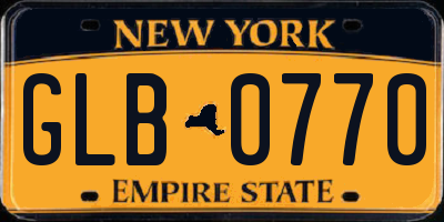NY license plate GLB0770