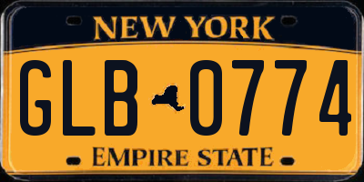 NY license plate GLB0774