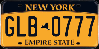 NY license plate GLB0777