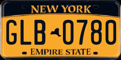 NY license plate GLB0780