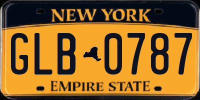 NY license plate GLB0787