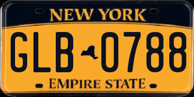 NY license plate GLB0788