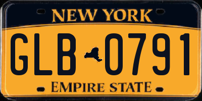 NY license plate GLB0791
