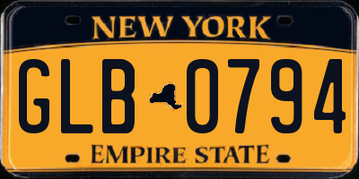 NY license plate GLB0794