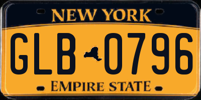 NY license plate GLB0796