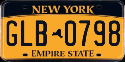 NY license plate GLB0798