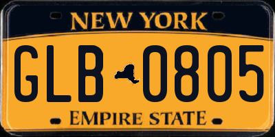 NY license plate GLB0805