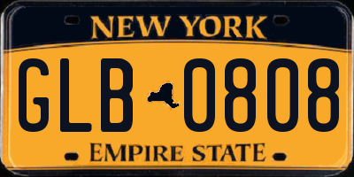 NY license plate GLB0808