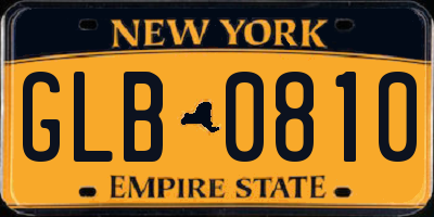 NY license plate GLB0810