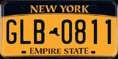 NY license plate GLB0811