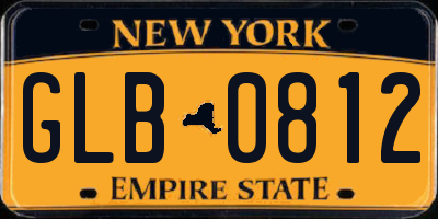 NY license plate GLB0812