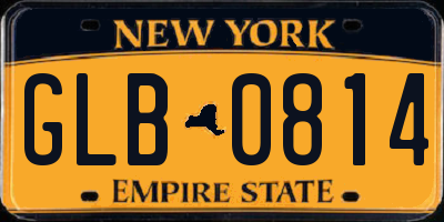 NY license plate GLB0814