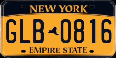 NY license plate GLB0816