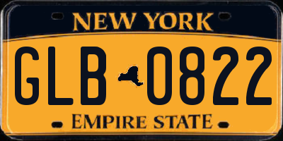 NY license plate GLB0822
