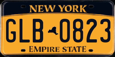 NY license plate GLB0823