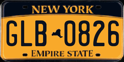 NY license plate GLB0826