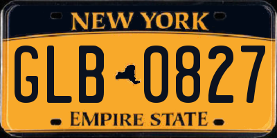 NY license plate GLB0827