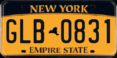 NY license plate GLB0831