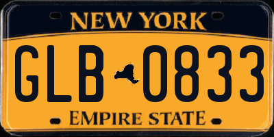 NY license plate GLB0833