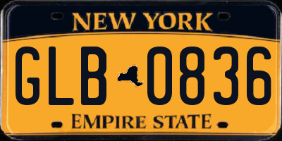 NY license plate GLB0836