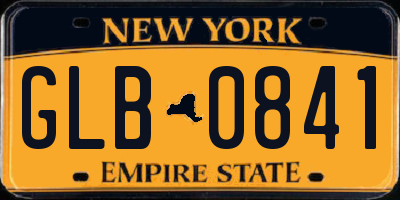 NY license plate GLB0841
