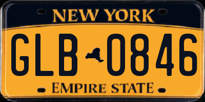 NY license plate GLB0846