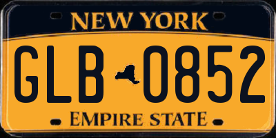 NY license plate GLB0852