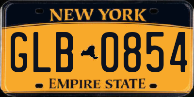 NY license plate GLB0854