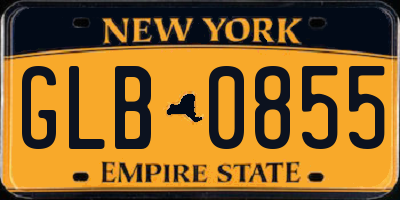 NY license plate GLB0855