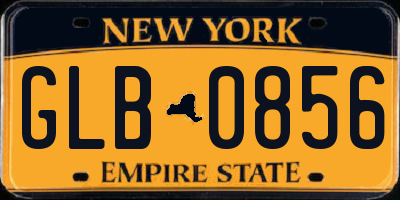 NY license plate GLB0856