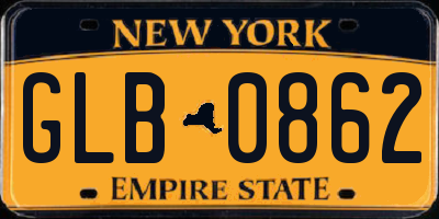 NY license plate GLB0862
