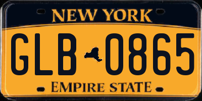 NY license plate GLB0865