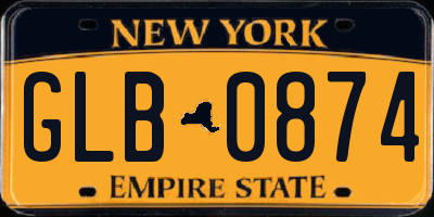 NY license plate GLB0874