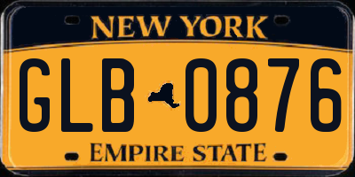 NY license plate GLB0876