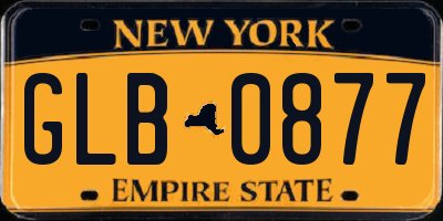NY license plate GLB0877